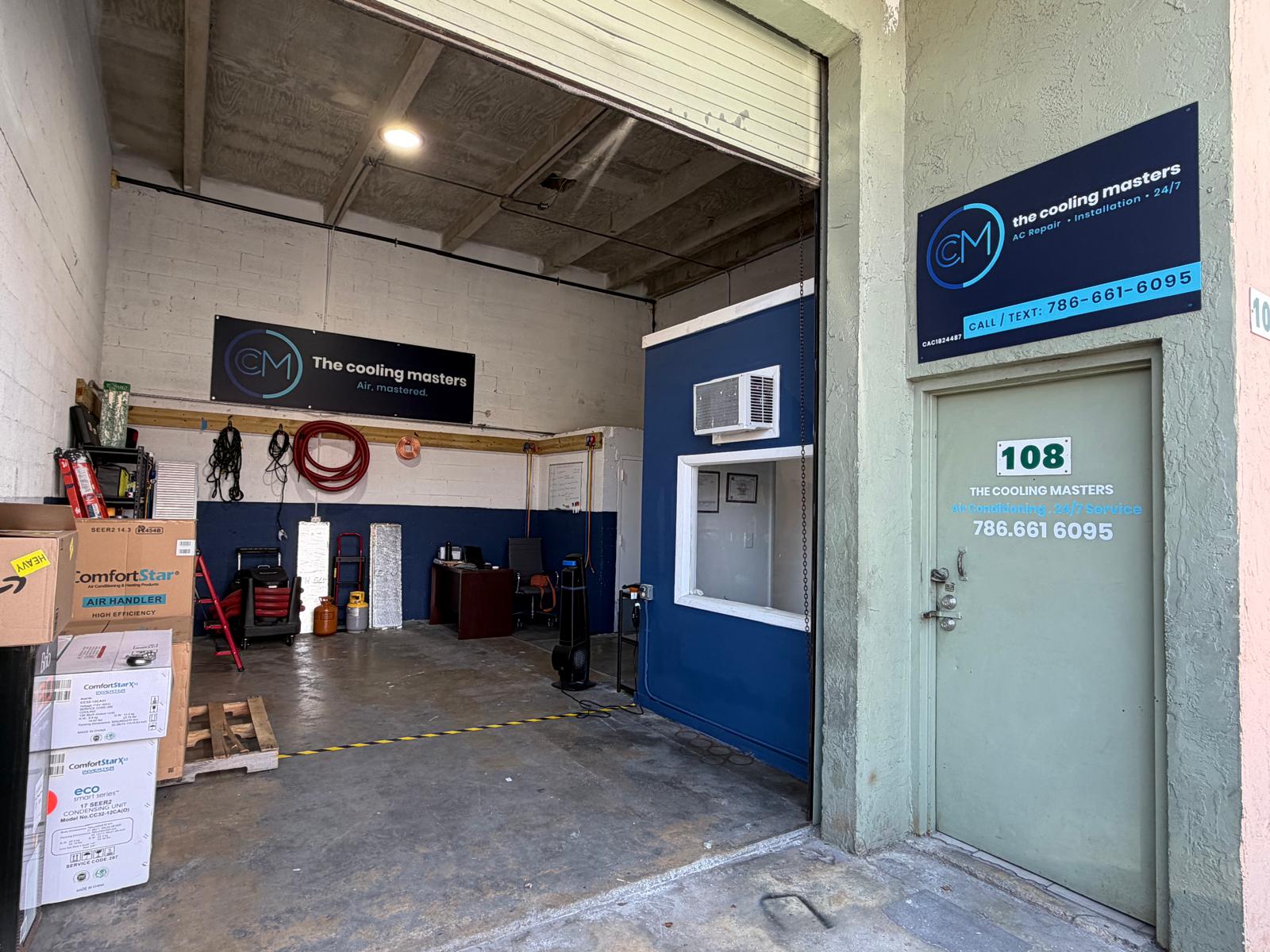 Cooling Masters HVAC headquarters exterior at 3750 NW 28th St #108 Miami FL 33142